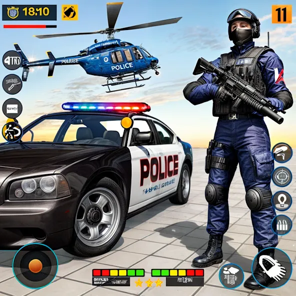 US Police Shooting Crime City  [МОД Много денег] Screenshot 1