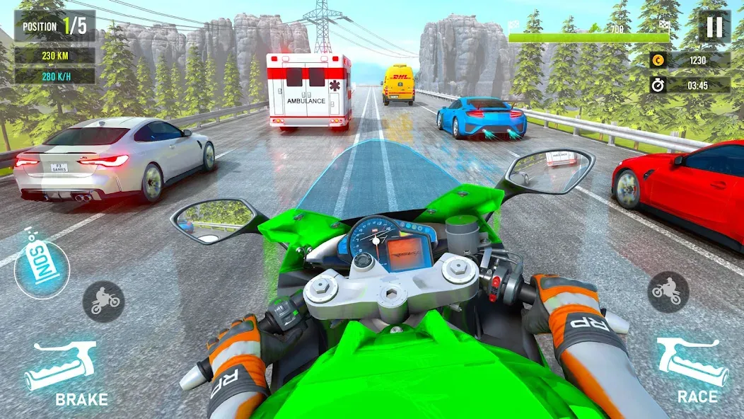 Moto Traffic Bike Race Game 3d (Мото Трафик Байк Рейс Гейм 3д)  [МОД Много денег] Screenshot 1