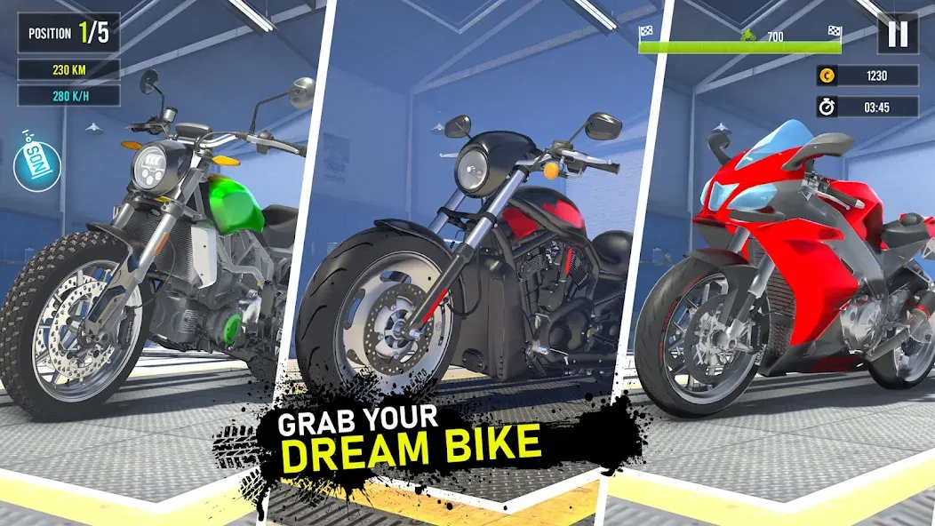 Moto Traffic Bike Race Game 3d (Мото Трафик Байк Рейс Гейм 3д)  [МОД Много денег] Screenshot 2