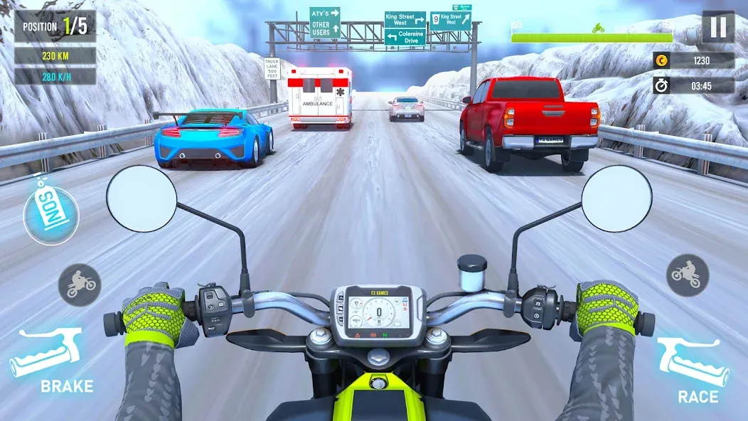 Moto Traffic Bike Race Game 3d (Мото Трафик Байк Рейс Гейм 3д)  [МОД Много денег] Screenshot 3