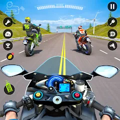 Взлом Moto Traffic Bike Race Game 3d (Мото Трафик Байк Рейс Гейм 3д)  [МОД Много денег] - стабильная версия apk на Андроид