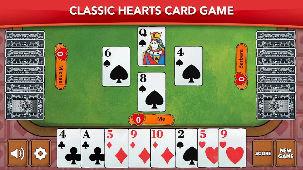 Hearts - Card Game Classic (Хартс)  [МОД Mega Pack] Screenshot 1