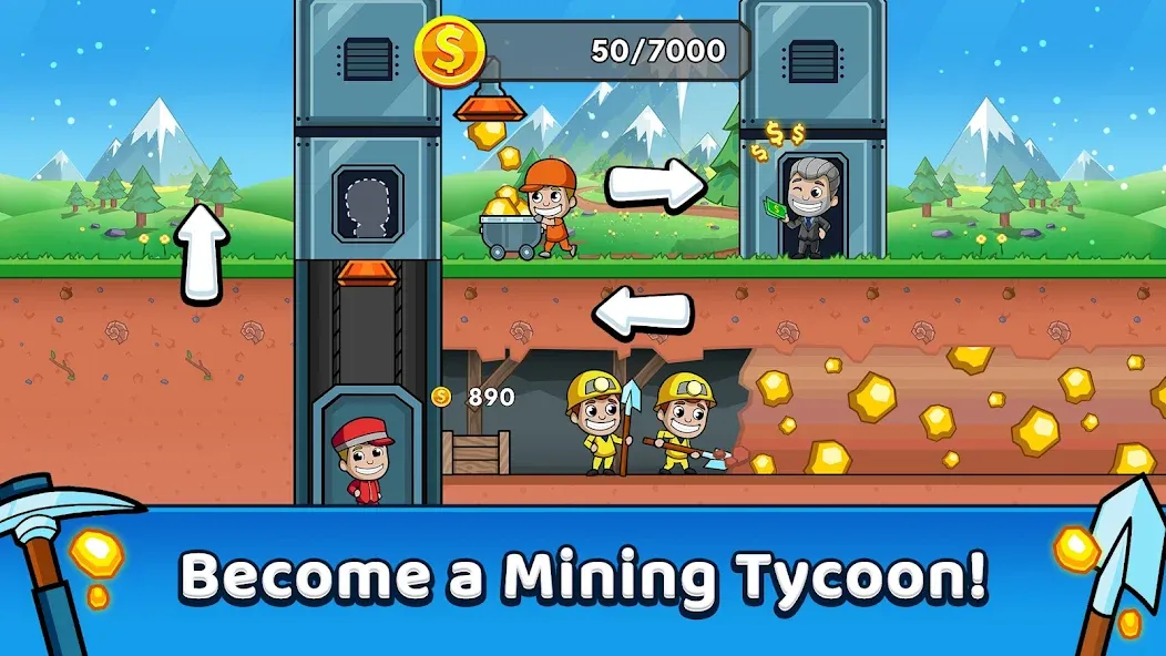 Idle Miner Tycoon: Gold Games  [МОД Unlimited Money] Screenshot 1