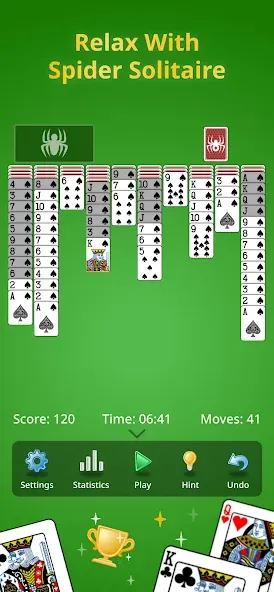 Spider Solitaire Classic  [МОД Меню] Screenshot 1