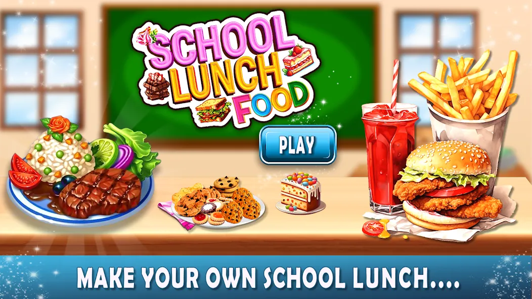 Lunch Box cooking Games 2023 (ШКОЛЬНЫЙ ОБЕД ПРИГОТОВЛЕНИЕ ПИЩИ Создание поваров)  [МОД Mega Pack] Screenshot 1