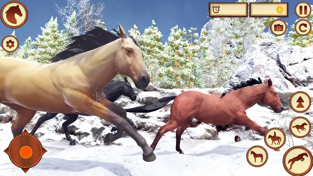 Virtual Wild Horse Family Sim (Виртуальное семейство диких лошадей)  [МОД Меню] Screenshot 2