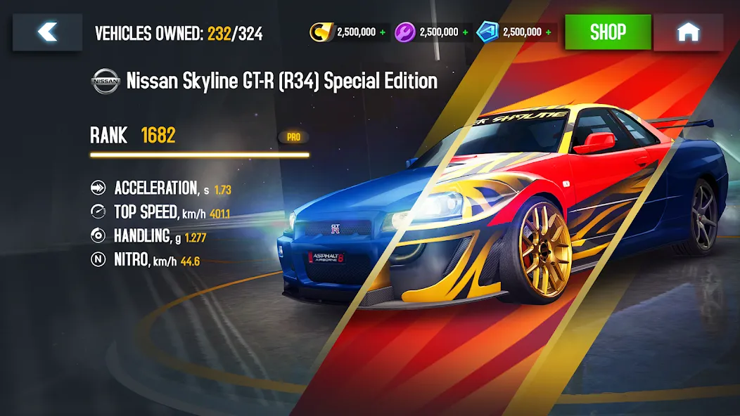 Asphalt 8 - Car Racing Game (Асфальт 8)  [МОД Menu] Screenshot 2