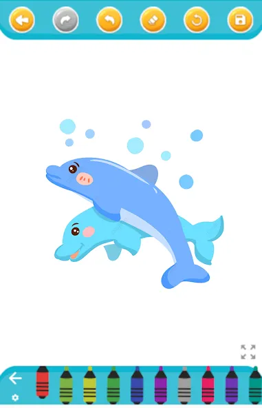 dolphin coloring game (дельфин раскраска игра)  [МОД Меню] Screenshot 1