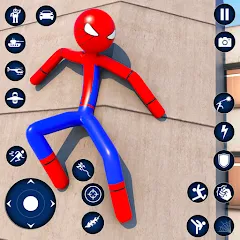 Скачать взлом Spider Game-Stickman Rope Hero  [МОД Бесконечные монеты] - стабильная версия apk на Андроид