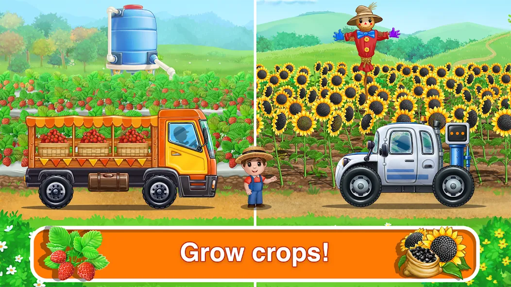 Tractor, car: kids farm games  [МОД Меню] Screenshot 3