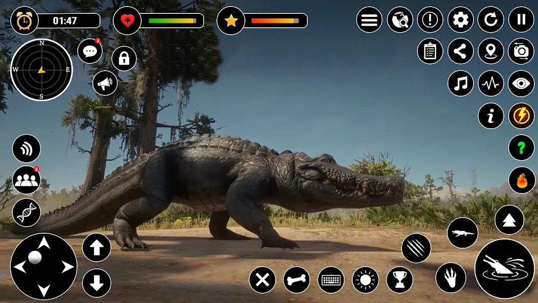 Animal Crocodile Attack Sim (Энимал Крокодайл Аттак Сим)  [МОД Много денег] Screenshot 1