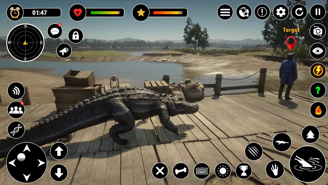 Animal Crocodile Attack Sim (Энимал Крокодайл Аттак Сим)  [МОД Много денег] Screenshot 2