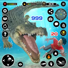 Скачать взломанную Animal Crocodile Attack Sim (Энимал Крокодайл Аттак Сим)  [МОД Много денег] - полная версия apk на Андроид