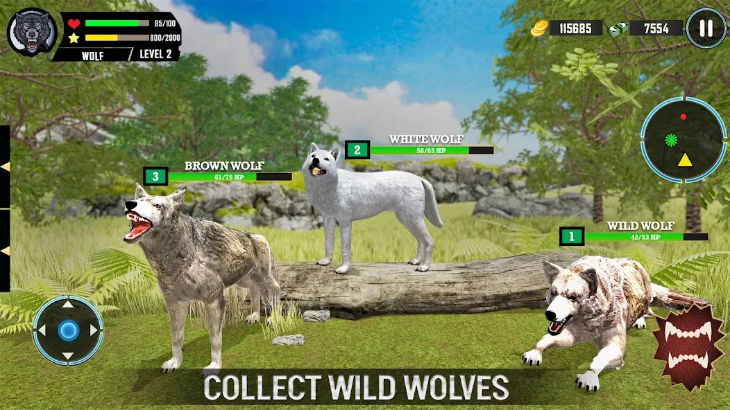 Wild Wolf Simulator Games  [МОД Все открыто] Screenshot 3