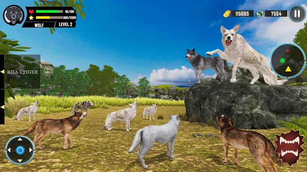 Wild Wolf Simulator Games  [МОД Все открыто] Screenshot 5