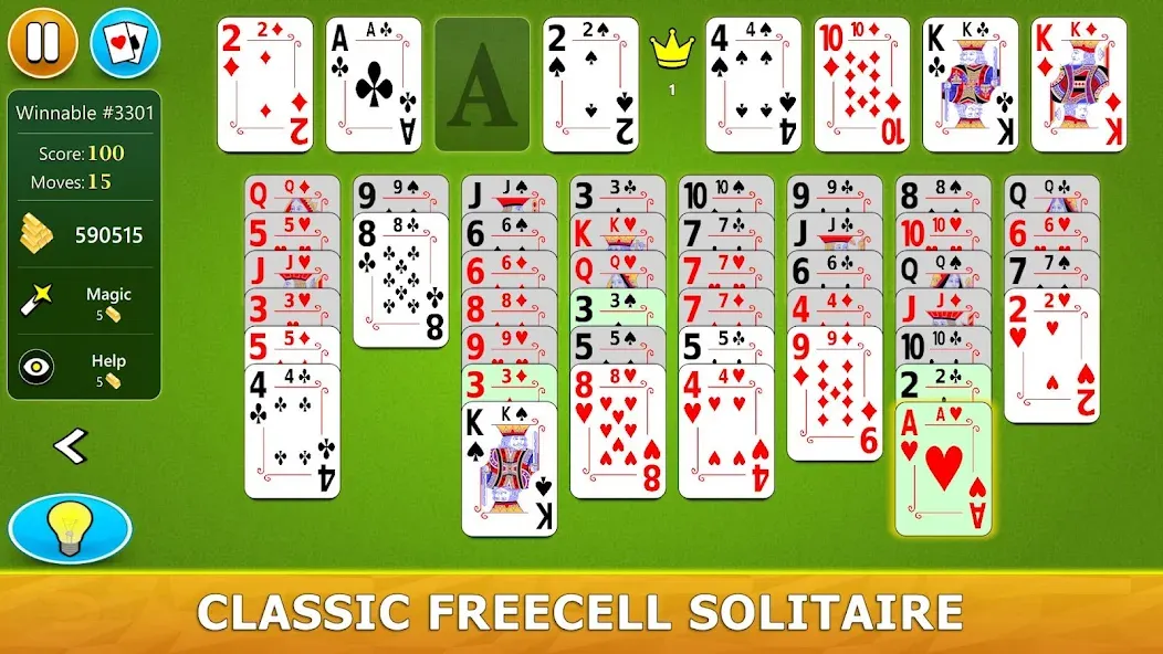 FreeCell Solitaire - Card Game  [МОД Бесконечные деньги] Screenshot 1