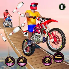 Взломанная Motor Bike Stunt Racing Games (Мотор Байк Стант Гонки Игры)  [МОД Menu] - полная версия apk на Андроид