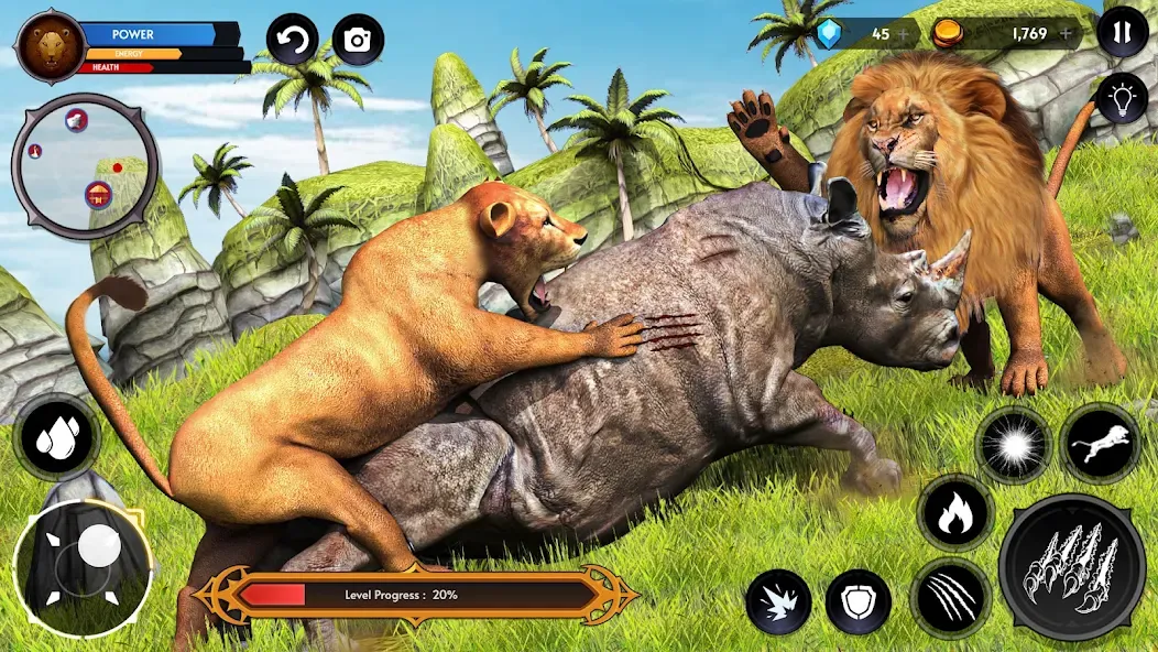 Lion Simulator Wild Lion Games  [МОД Много монет] Screenshot 3