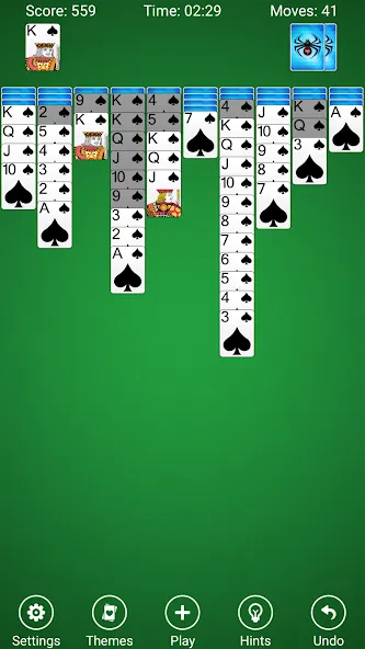 Spider Solitaire  [МОД Все открыто] Screenshot 1