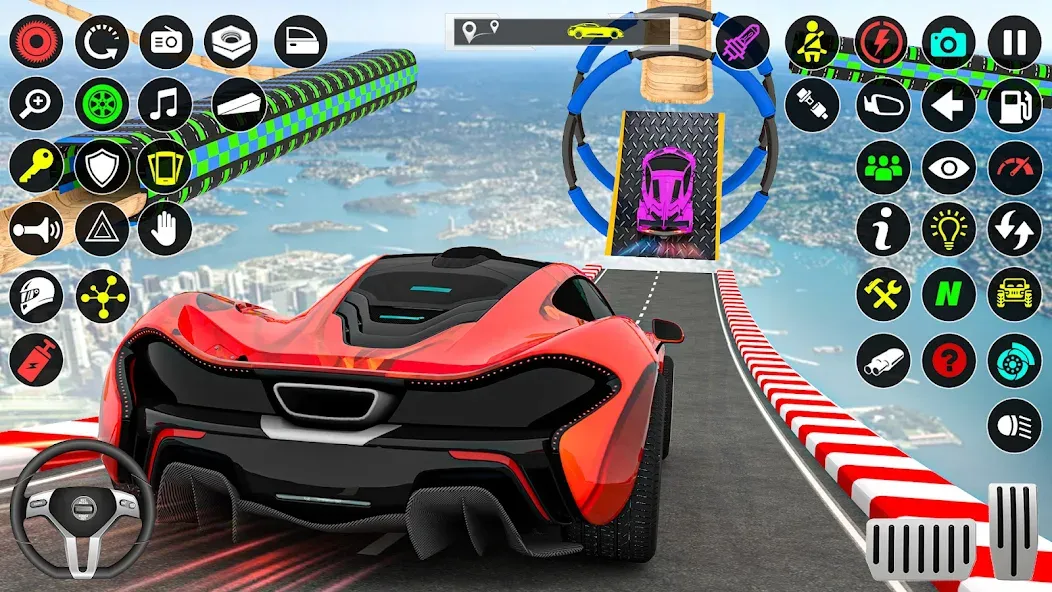 GT Car Stunt Race: Mega Ramps (Джи Ти Кар Стант Рейс)  [МОД Unlimited Money] Screenshot 4