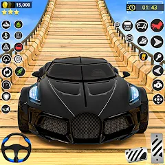 Скачать взломанную GT Car Stunt Race: Mega Ramps (Джи Ти Кар Стант Рейс)  [МОД Unlimited Money] - стабильная версия apk на Андроид