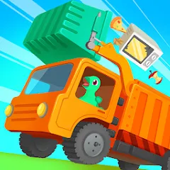 Взлом Dinosaur GarbageTruck:for kids  [МОД Mega Pack] - последняя версия apk на Андроид