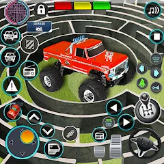 Скачать взломанную Monster Truck Maze Puzzle Game  [МОД Много денег] - полная версия apk на Андроид