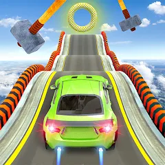 Взломанная Mega Ramp Car Stunts Race Game  [МОД Unlimited Money] - полная версия apk на Андроид