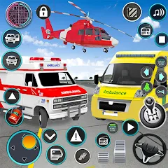 Скачать взломанную Heli Ambulance Simulator Game  [МОД Unlocked] - полная версия apk на Андроид