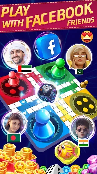 Online Ludo Game Multiplayer (Лудо Мастер Лудо Дайс Кинг)  [МОД Много денег] Screenshot 1