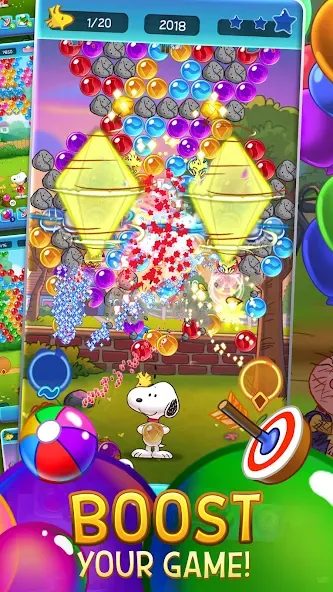 Bubble Shooter - Snoopy POP! (Бабл шутер)  [МОД Все открыто] Screenshot 4