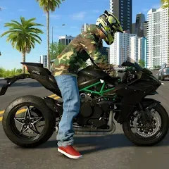 Взломанная Kawasaki Ninja H2r Games 3D (Кавасаки Ниндзя 2р Игры 3D)  [МОД Все открыто] - полная версия apk на Андроид