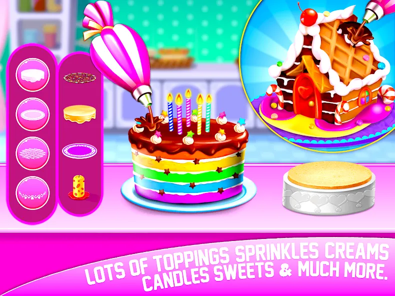 Cake Maker Sweet Bakery Games  [МОД Бесконечные монеты] Screenshot 1