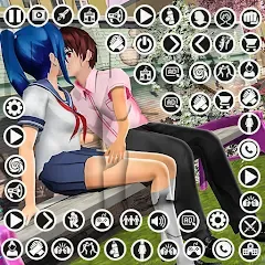 Скачать взломанную Anime High School Girl Life 24 (Аниме жизнь школьной девушки 24)  [МОД Mega Pack] - стабильная версия apk на Андроид