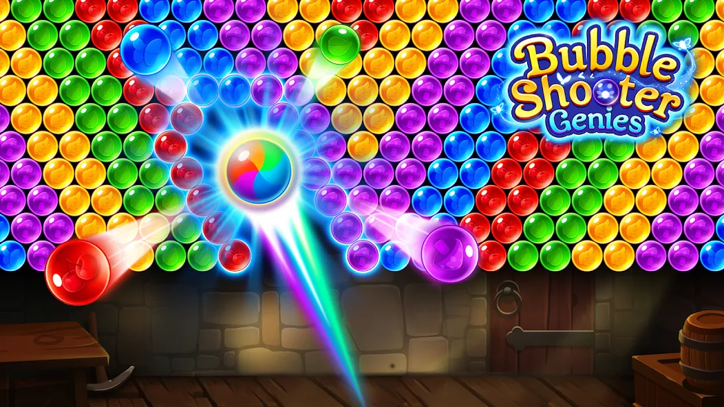 Bubble Shooter Genies  [МОД Бесконечные монеты] Screenshot 3