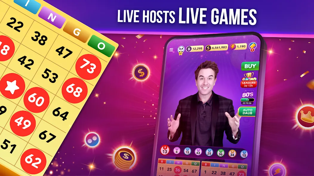 Live Play Bingo: Real Hosts (Лайв Плей Бинго)  [МОД Много монет] Screenshot 2