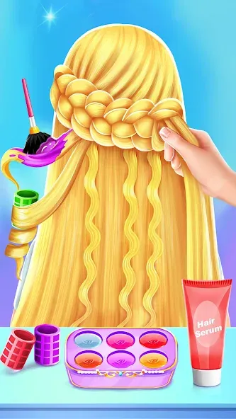 Braided Hair Salon Girls Games  [МОД Menu] Screenshot 2