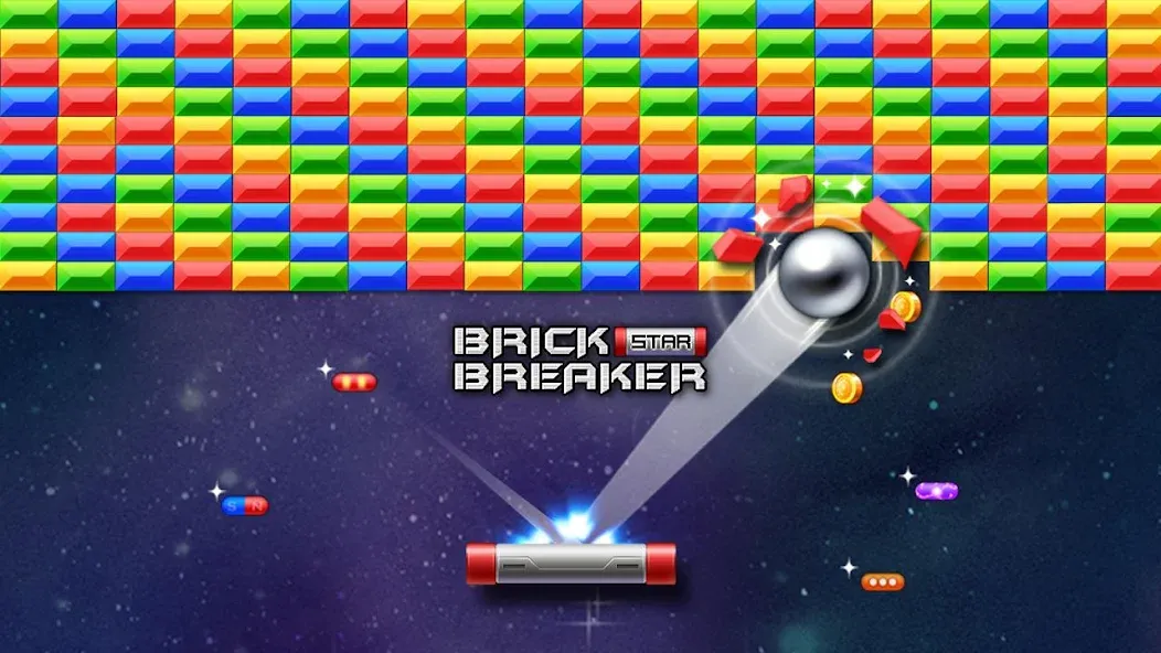 Brick Breaker Star: Space King  [МОД Бесконечные монеты] Screenshot 1