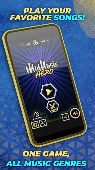 Guitar Hero Mobile: Music Game (Гитар Хиро Мобайл)  [МОД Menu] Screenshot 1