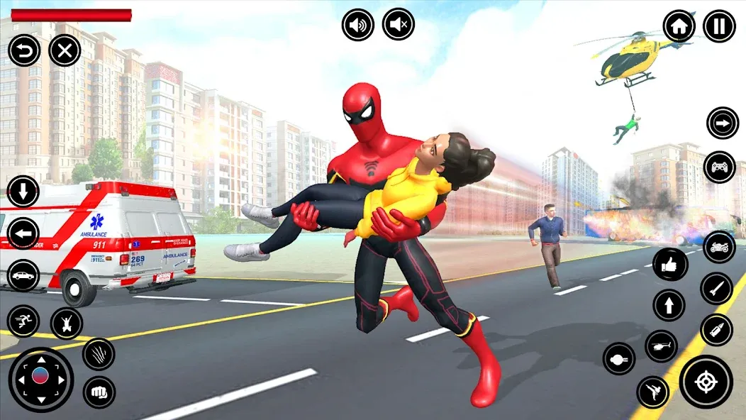 Flying Spider Rope Hero Fight (Флайинг Спайдер Роп Хиро Файт)  [МОД Menu] Screenshot 2