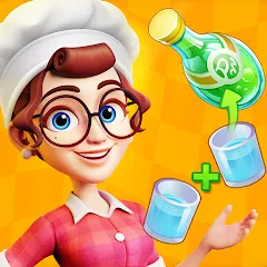 Скачать взломанную Merge Cooking:Theme Restaurant  [МОД Бесконечные деньги] - последняя версия apk на Андроид