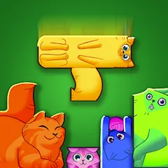 Взломанная Block Puzzle Cats (Блок Пазл Кошки)  [МОД Все открыто] - стабильная версия apk на Андроид