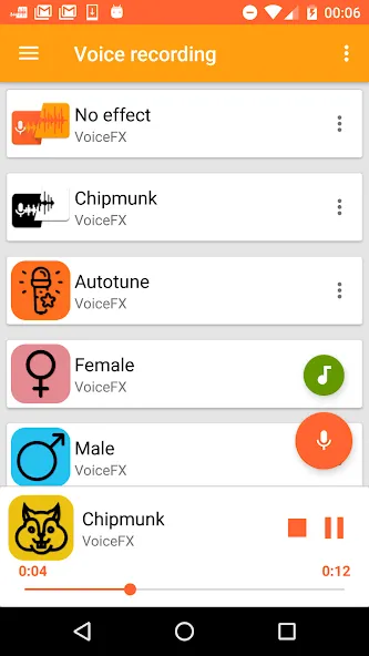 VoiceFX - Voice Changer with v  [МОД Бесконечные монеты] Screenshot 1