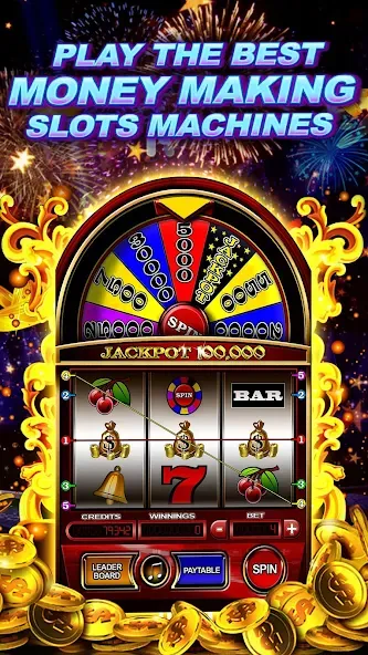 Money Wheel Slot Machine Game (Мани Вил Слот Машине Гейм)  [МОД Меню] Screenshot 1