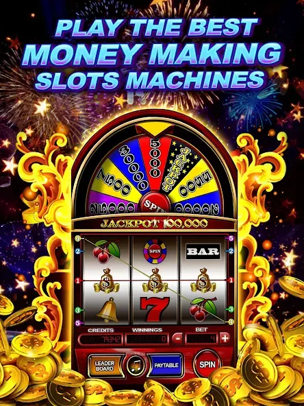 Money Wheel Slot Machine Game (Мани Вил Слот Машине Гейм)  [МОД Меню] Screenshot 3