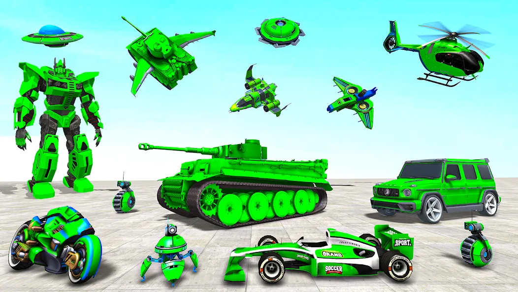 Tank Robot Game Army Games (армейский танк робот трансформационная игра)  [МОД Mega Pack] Screenshot 2