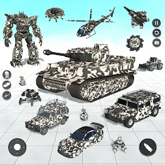 Скачать взломанную Tank Robot Game Army Games (армейский танк робот трансформационная игра)  [МОД Mega Pack] - стабильная версия apk на Андроид