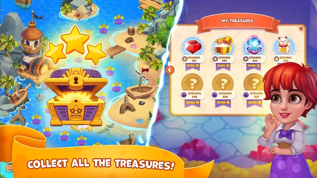 Pirate Treasures: Jewel & Gems  [МОД Unlimited Money] Screenshot 4