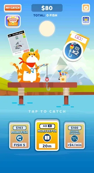 Idle Furry Fishing!  [МОД Mega Pack] Screenshot 1