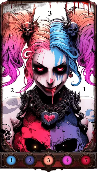 Dark, Horror Color by Number  [МОД Бесконечные монеты] Screenshot 4